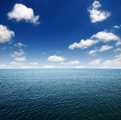 Blue sea water surface