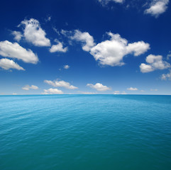 Blue sea water surface