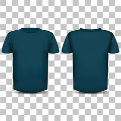 The image of the front and back of the T-shirt on a transparent background