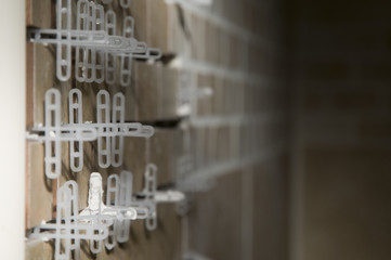 Tiling spacers inbetween mosaic tiles