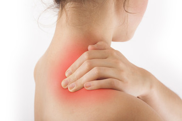 young woman having neck pain concept
