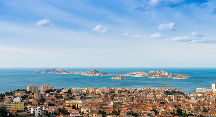 Îles du Frioul depuis Notre-Dame-de-la-Garde, Marseille, Bouches-du-Rhône, Provence, France © FredP