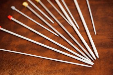 knitting wool and knitting needles, knitting equipment