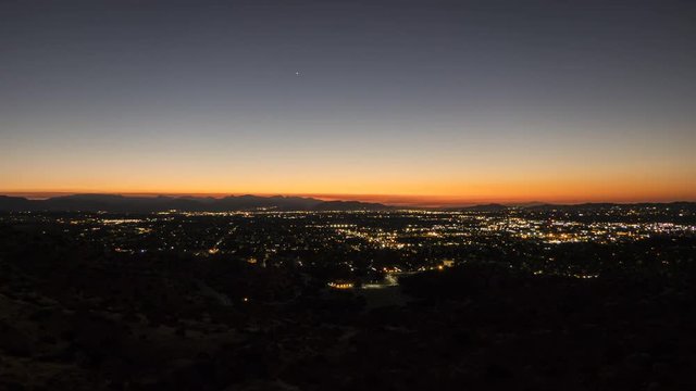 San Fernando Valley sunrise time lapse in Los Angeles, California.