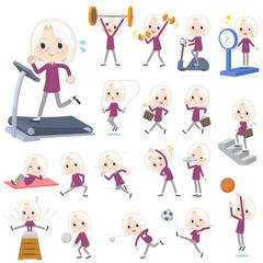 purple shirt old women White_Sports & exercise