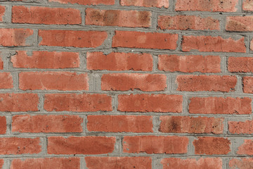 Red brick wall for loft interior desing. Old architecture