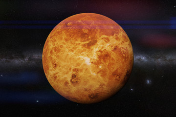 planet Venus in front of the Milky Way galaxy © dottedyeti