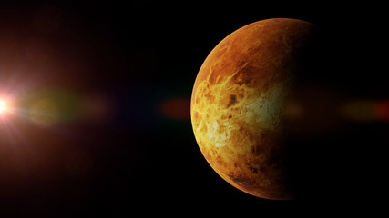 Obraz premium planet Venus lit by the Sun 