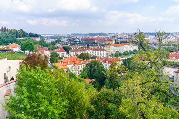Fototapeta premium Prague. Czech Republic. View from the Prague Castle. Red tiled roofs