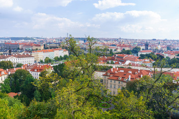 Fototapeta na wymiar Prague. Czech Republic. View from the Prague Castle. Red tiled roofs