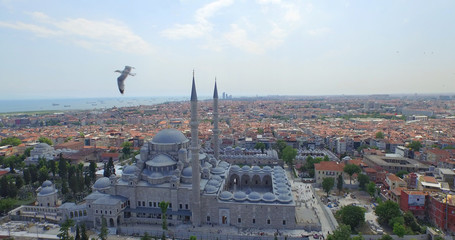 aerial view of fatih mosque in istanbul