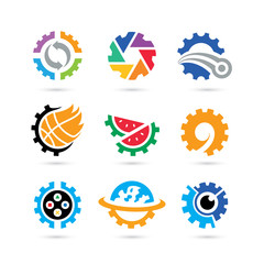 Set of Gear Logo Vector - Industrial Logo