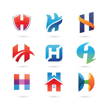 Set of Letter H Logo Vector - Colorful Modern Logo