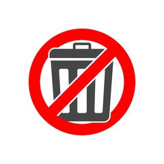 Don`t throw trash, Recycle bin sign icon 