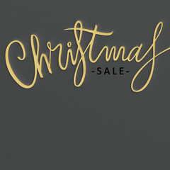 Christmas sale-phrase. Holiday lettering illustration. Cut out phrase in paper.