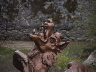 Fototapeta na wymiar Fuente de los dragones,(Detail) La Granja de san Ildefonso Palace. Segovia, Spain