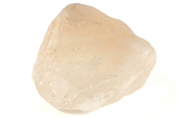 Himalayan salt crystal isolated on white background