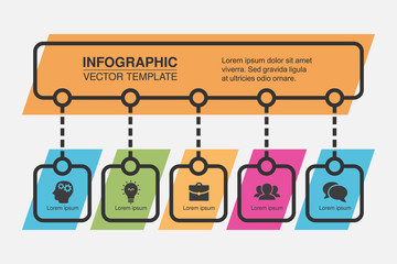 Vector infographic template for diagram, graph, presentation, chart, business concept with 5 options.