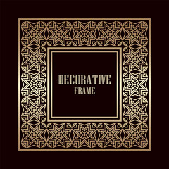 Art deco ornamental vintage frame. Template for design. Vector illustration eps10