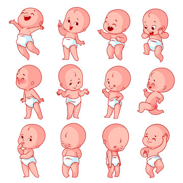 Big set with different baby emotions.