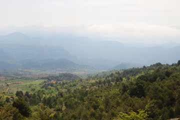 Fototapeta premium A mountain terrain of Siurana in Priorat, Spa