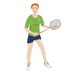Obraz na płótnie Canvas Tennis player. Vector isolate