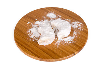 Cookies with Powdered Sugar on White