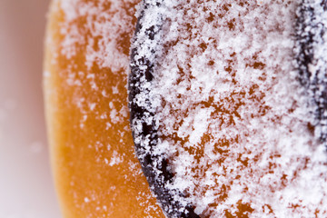 Yummy Donut with Powdered Sugar On