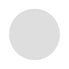 Top view of a plastic round cream jar, lid with blank space for label isolated on white background. Mockup for design