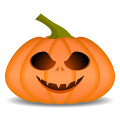 Carved Halloween pumpkins, colorful scary Halloween illustration.