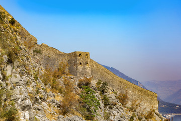 old brick wall in the mountains