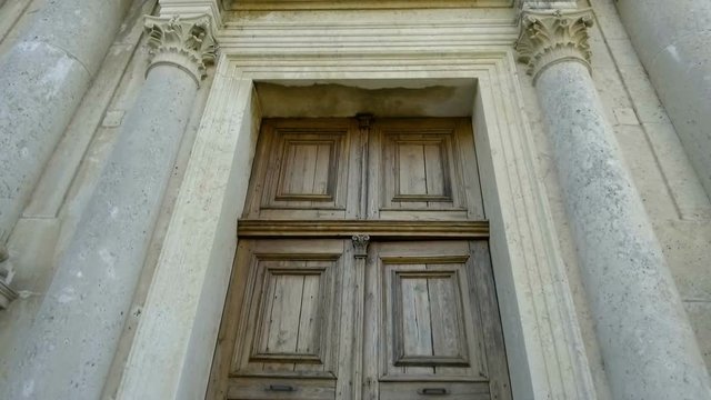 The front door of an ancient church