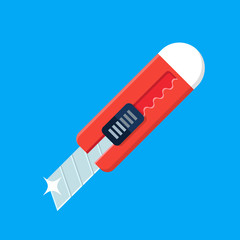 Stationery knife  vector icon, cutter  flat illustration