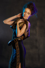 Halloween woman and snake