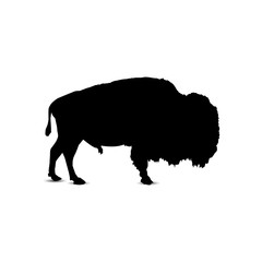 Silhouette of bison.