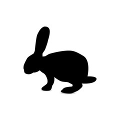 Silhouette of eating hare.