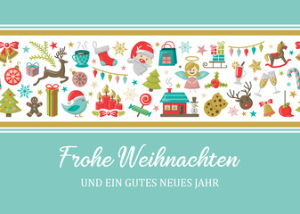 Weihnachten Karte mit Weihnachten Icons