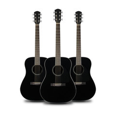 Obraz na płótnie Canvas Musical instrument - Three Black acoustic guitar