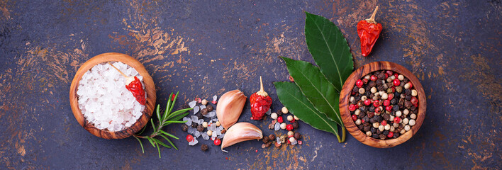 Herbs and spices. Culinary background