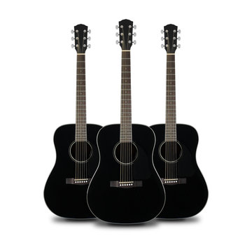 Musical instrument - Three Black acoustic guitar