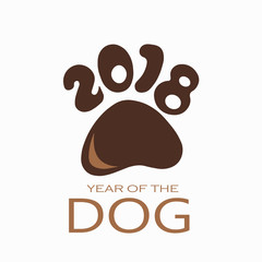 Chinese new year of the dog 2018 text design for logo, flyer, brochure, invitation, card