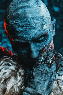 close-up portrait of a zombie