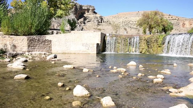 a small dam in Ucero river, El Burgo de Osma, province of Soria, Spain