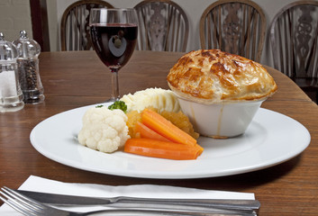 game pie with vegetables