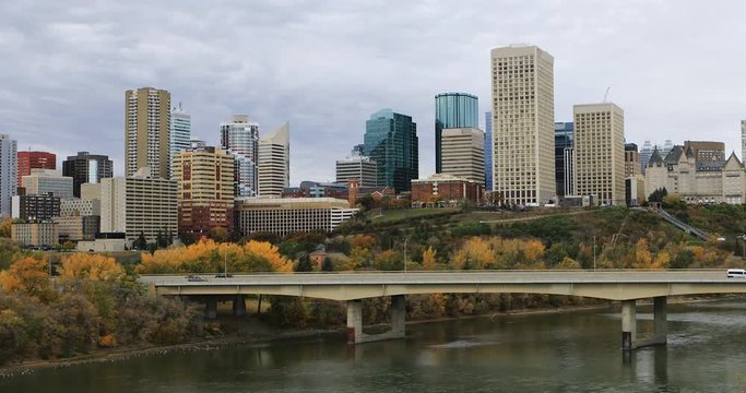 Edmonton City Center in fall 4K