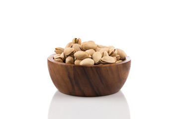 pistachio nut on white