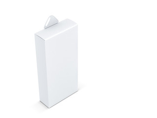 White Box Mockup with plastic Hang Tab, 3d rendering