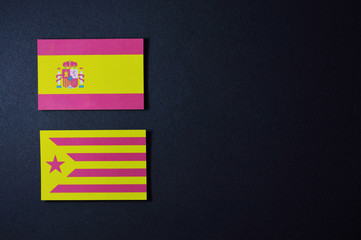 spain and red estelada flags