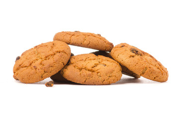 Biscuits with raisins isolated