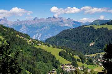 Fototapeta na wymiar Chablais Alps near Morgins in Switzerland